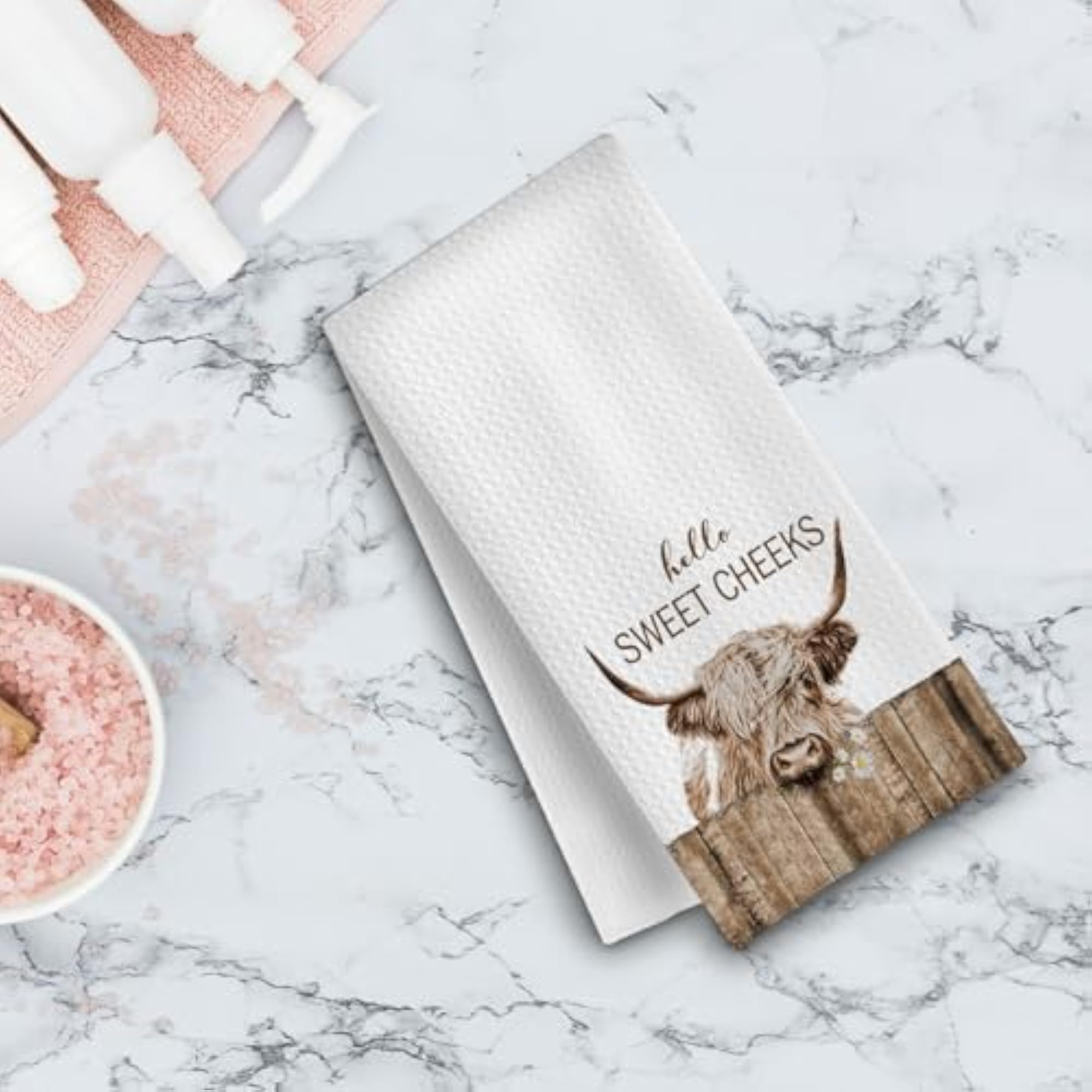 Highland Cow Decorative Hand Towels, 16x24"